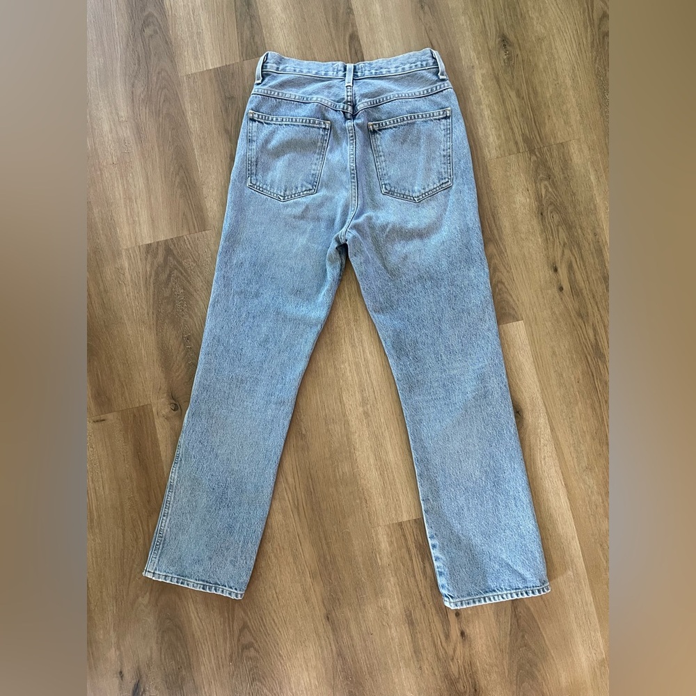 Agolde Light Blue High-Rise Straight Jeans - Picture 3 of 5